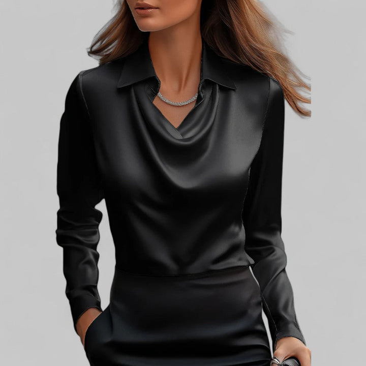Grace | Women's Elegant Long Sleeve Draped Blouse