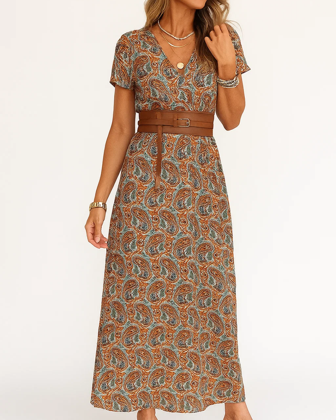 Women's Elegant Boho Dress with Flowy Fit
