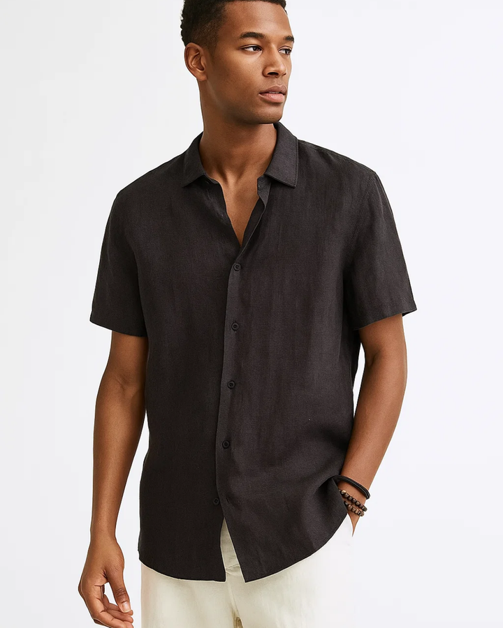Men's Short Sleeve Casual Button-Down Shirt