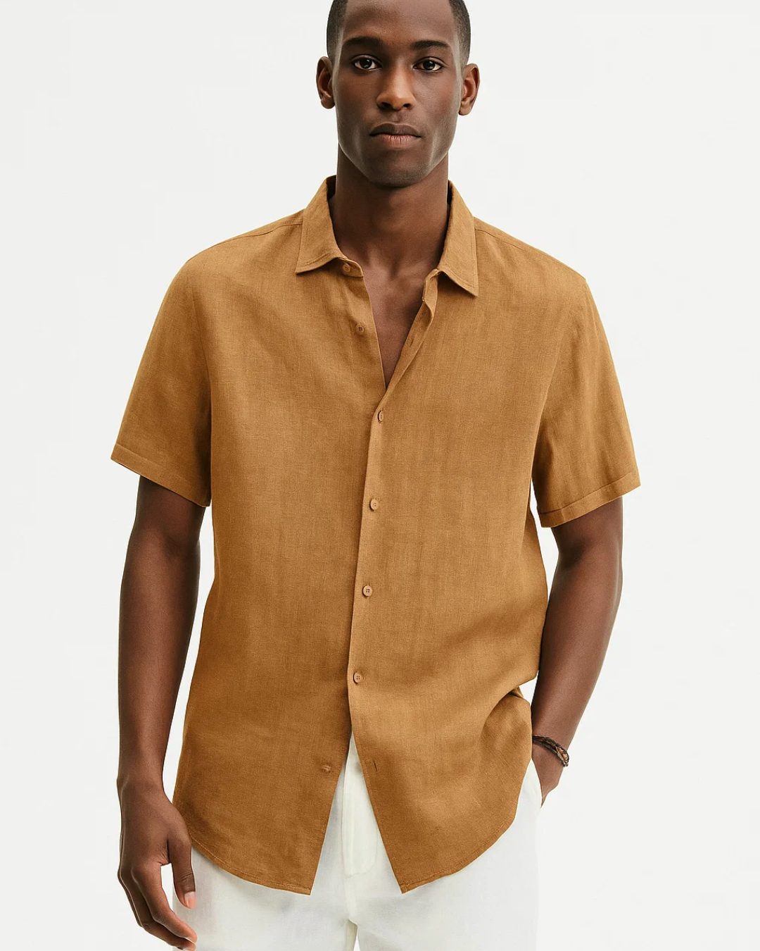 Men's Short Sleeve Casual Button-Down Shirt