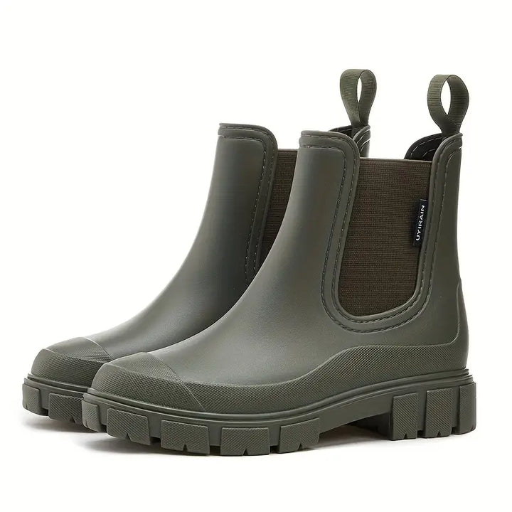 Women's Waterproof Chelsea Boots with Slip Resistant Lug Sole