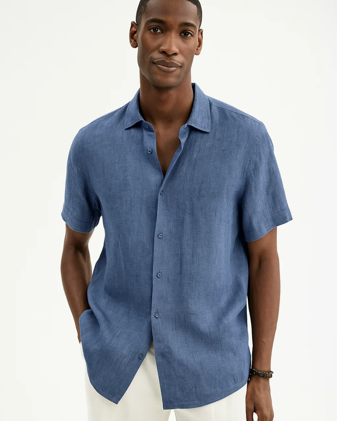 Men's Short Sleeve Casual Button-Down Shirt