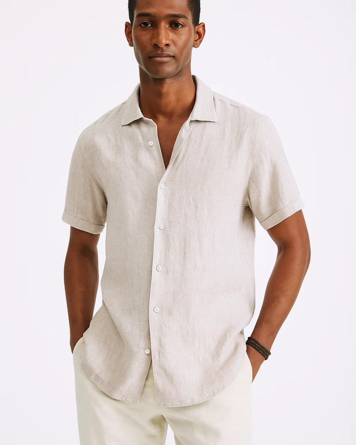 Men's Short Sleeve Casual Button-Down Shirt