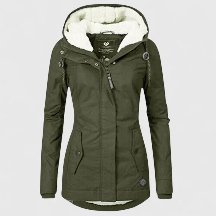 Women’s Fleece-Lined Winter Jacket with Warm Hood