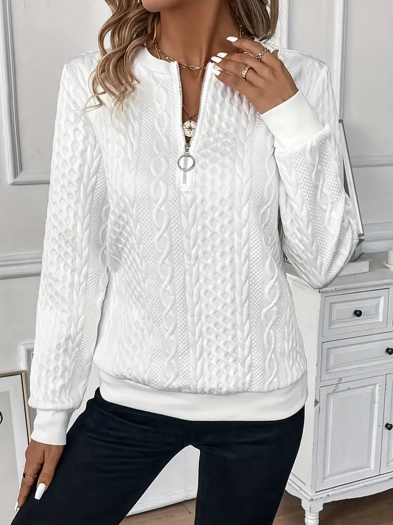 Elena – Winter Cable Half-Zip Pullover