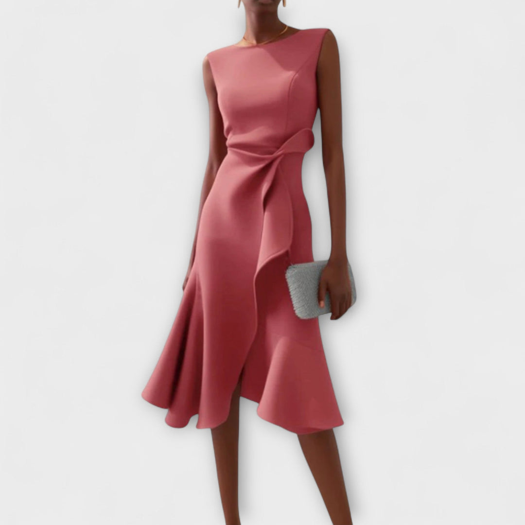Rose | Women’s Pleated Asymmetrical Midi Dress