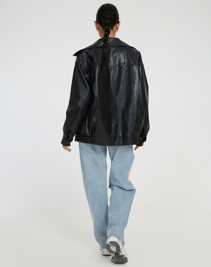 Liza | Loose Leather Jacket