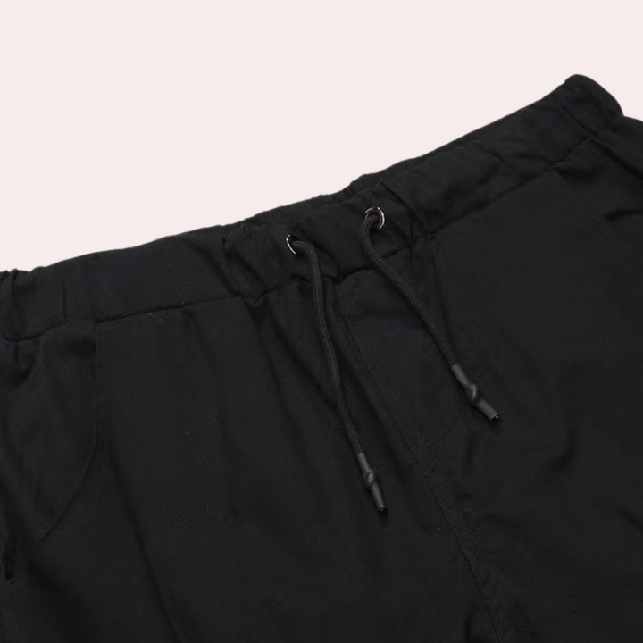 Men's Casual Cargo Trousers with Adjustable Drawstring