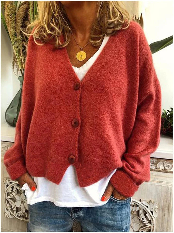Diana | Women’s Cozy V-Neck Button Cardigan