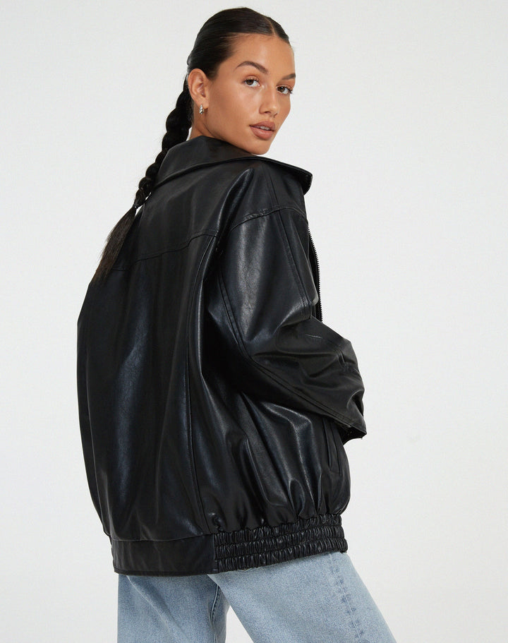 Liza | Loose Leather Jacket