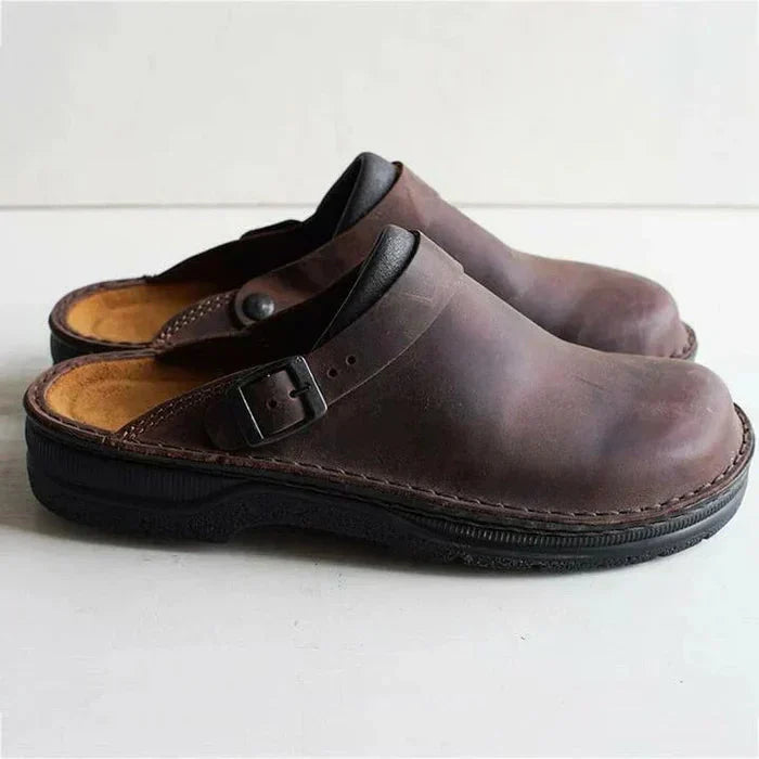 Diana | Women's Slip-On Leather Cushioned Clogs