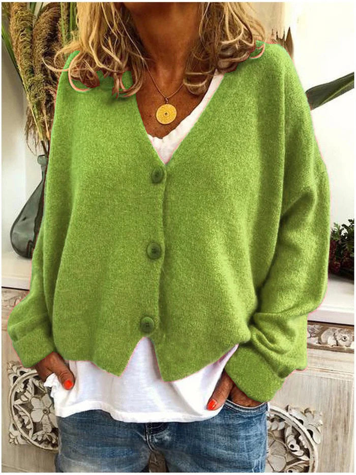 Diana | Women’s Cozy V-Neck Button Cardigan