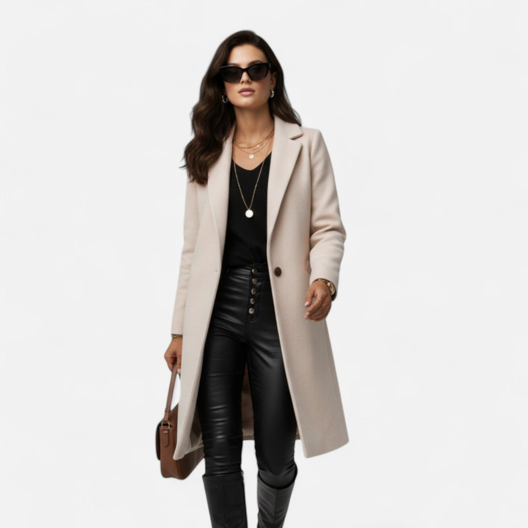 Women’s Winter Overcoat – Lapel Collar Elegance