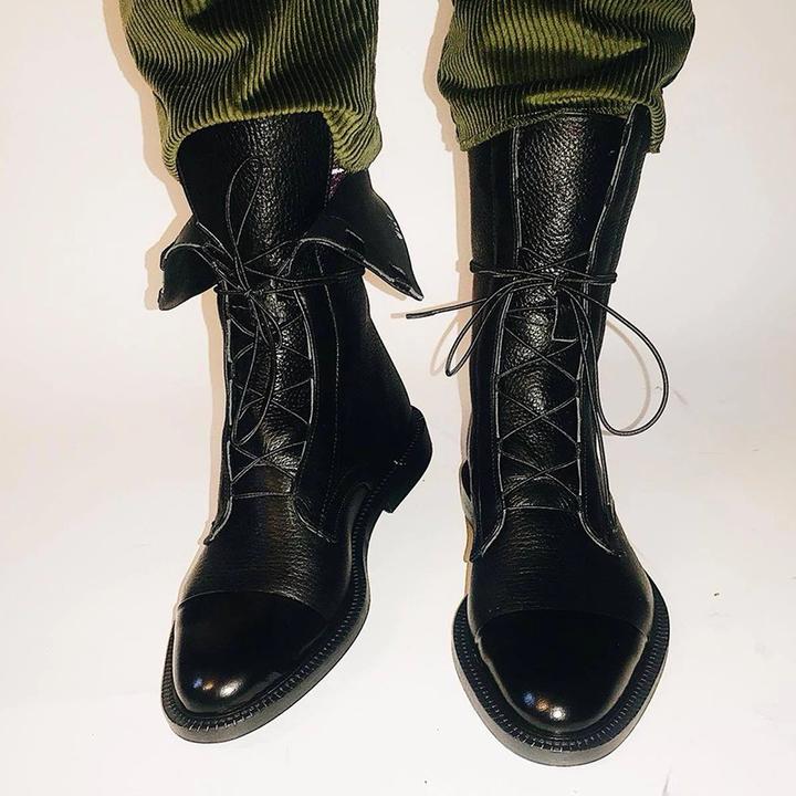 Women’s Leather Lace-Up Ankle Boots for Winter