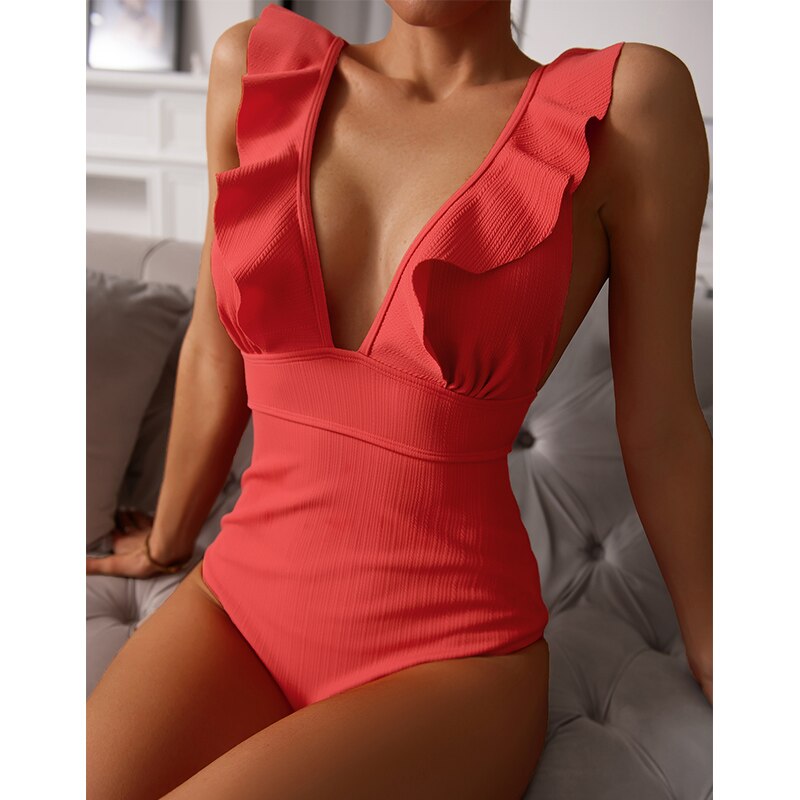 Women's One-Piece Ruffle Swimwear