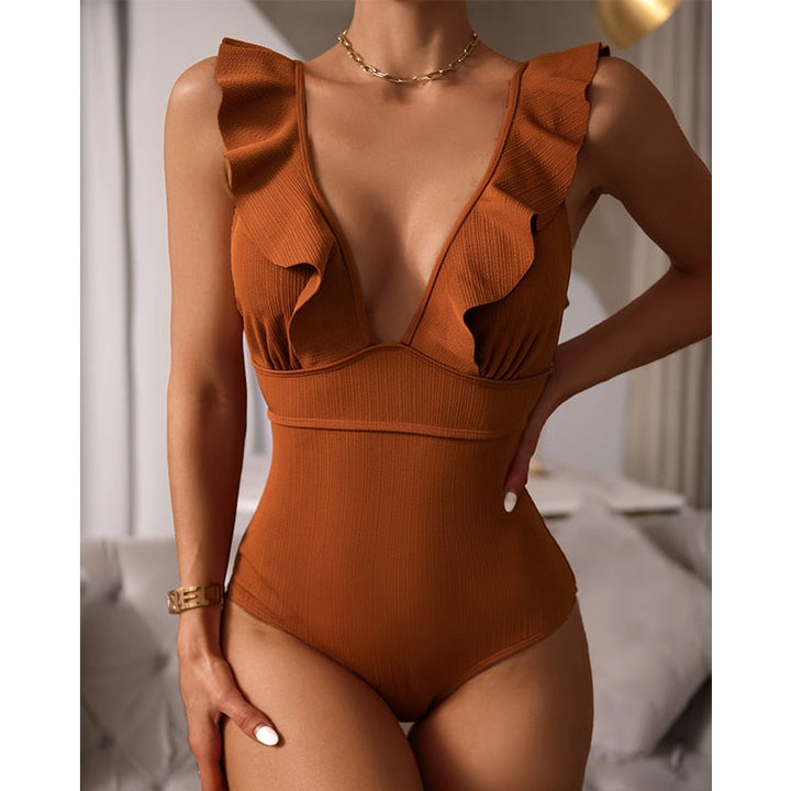 Women's One-Piece Ruffle Swimwear