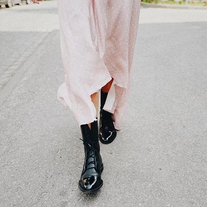 Women’s Leather Lace-Up Ankle Boots for Winter