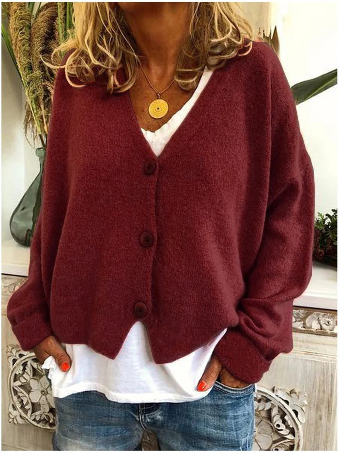 Diana | Women’s Cozy V-Neck Button Cardigan