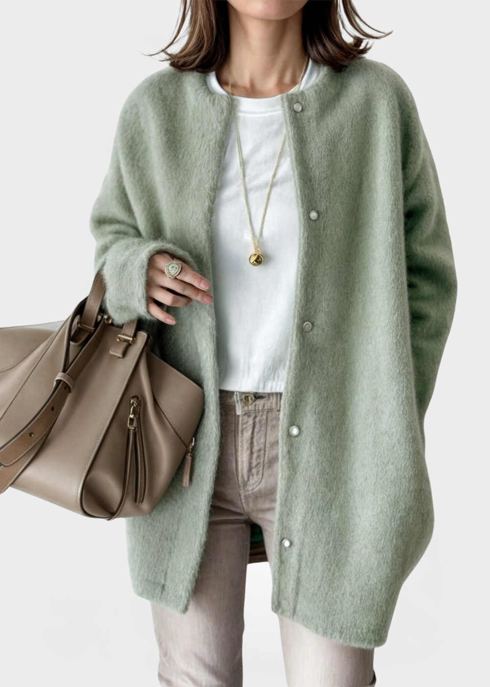 Women’s Cozy Wool-Blend Long Cardigan