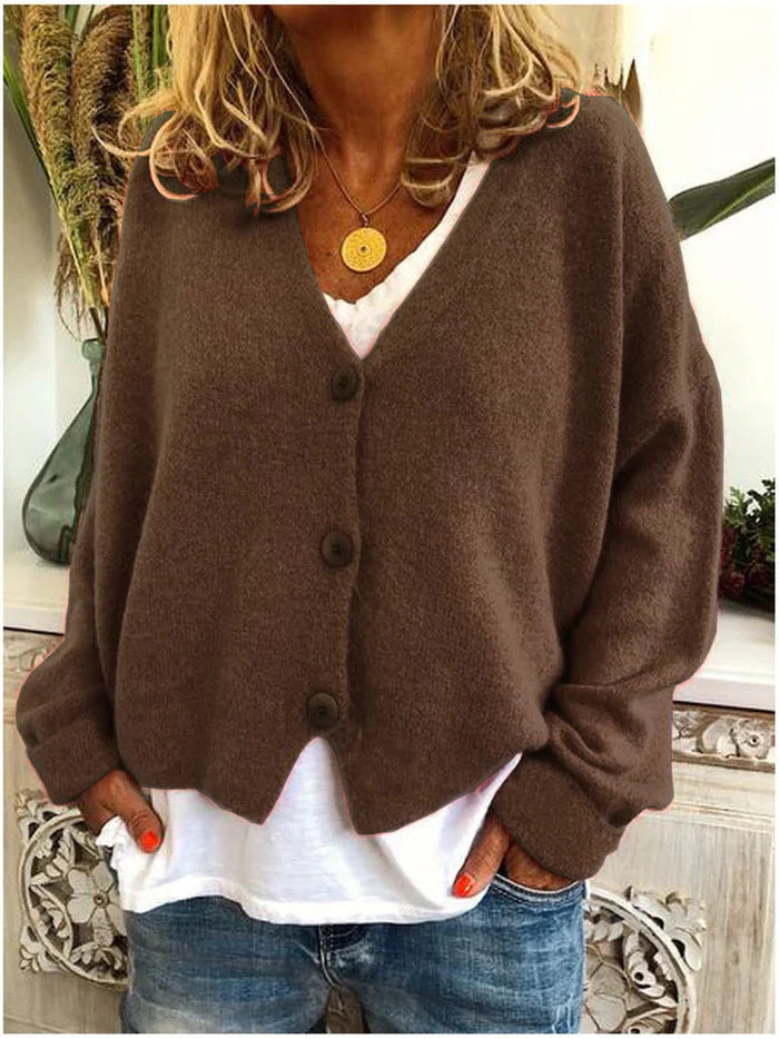 Diana | Women’s Cozy V-Neck Button Cardigan