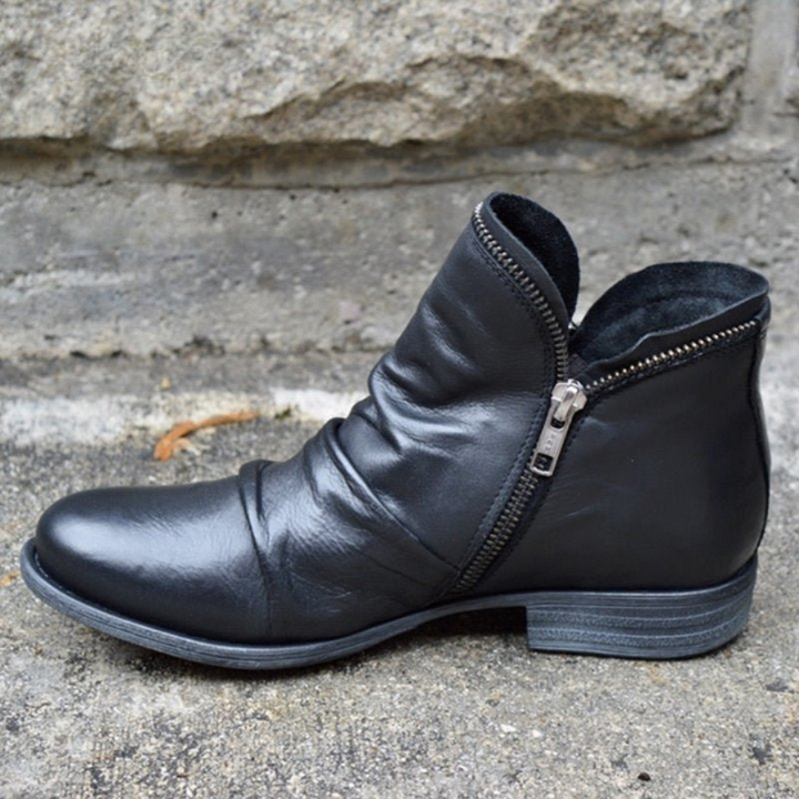 Carice – Womens Premium Soft Leather Zipper Ankle Boots