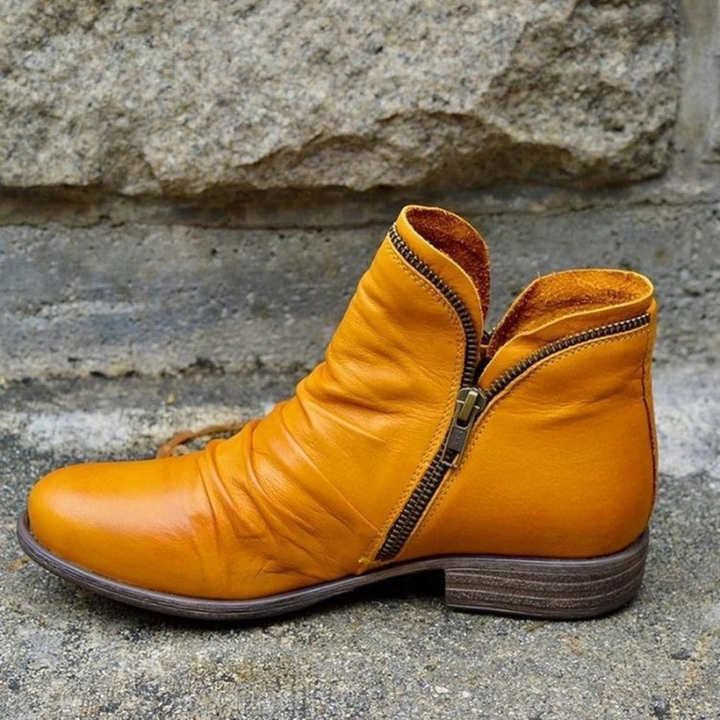 Carice – Womens Premium Soft Leather Zipper Ankle Boots