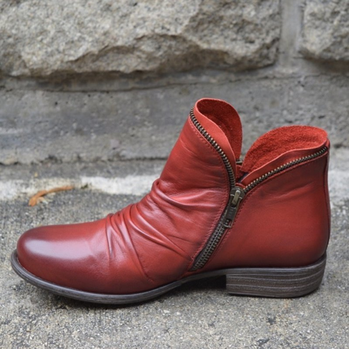 Carice – Womens Premium Soft Leather Zipper Ankle Boots