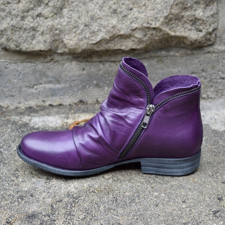 Carice – Womens Premium Soft Leather Zipper Ankle Boots