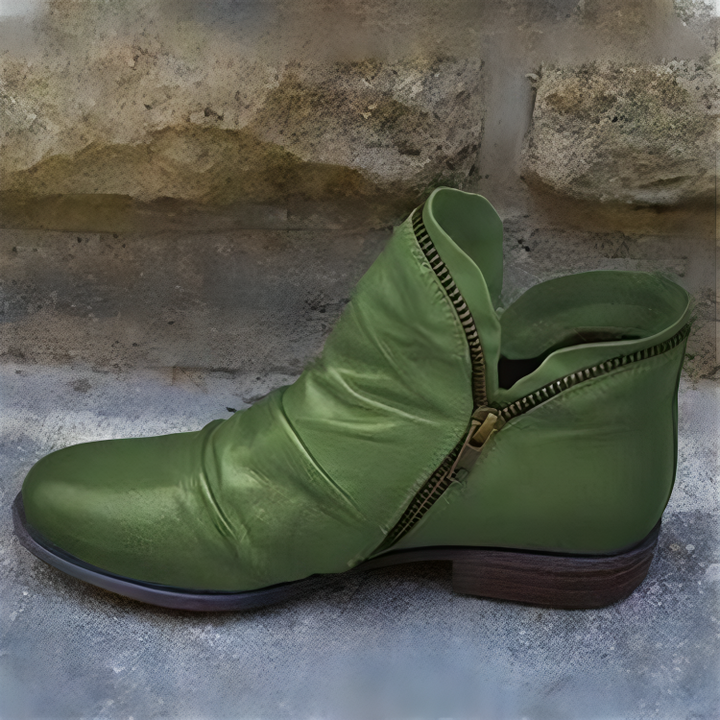 Carice – Womens Premium Soft Leather Zipper Ankle Boots