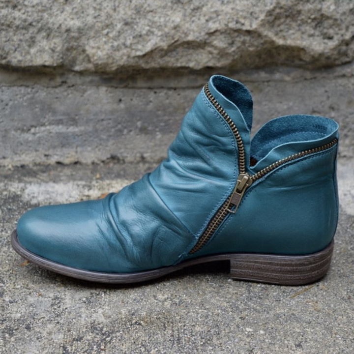 Carice – Womens Premium Soft Leather Zipper Ankle Boots