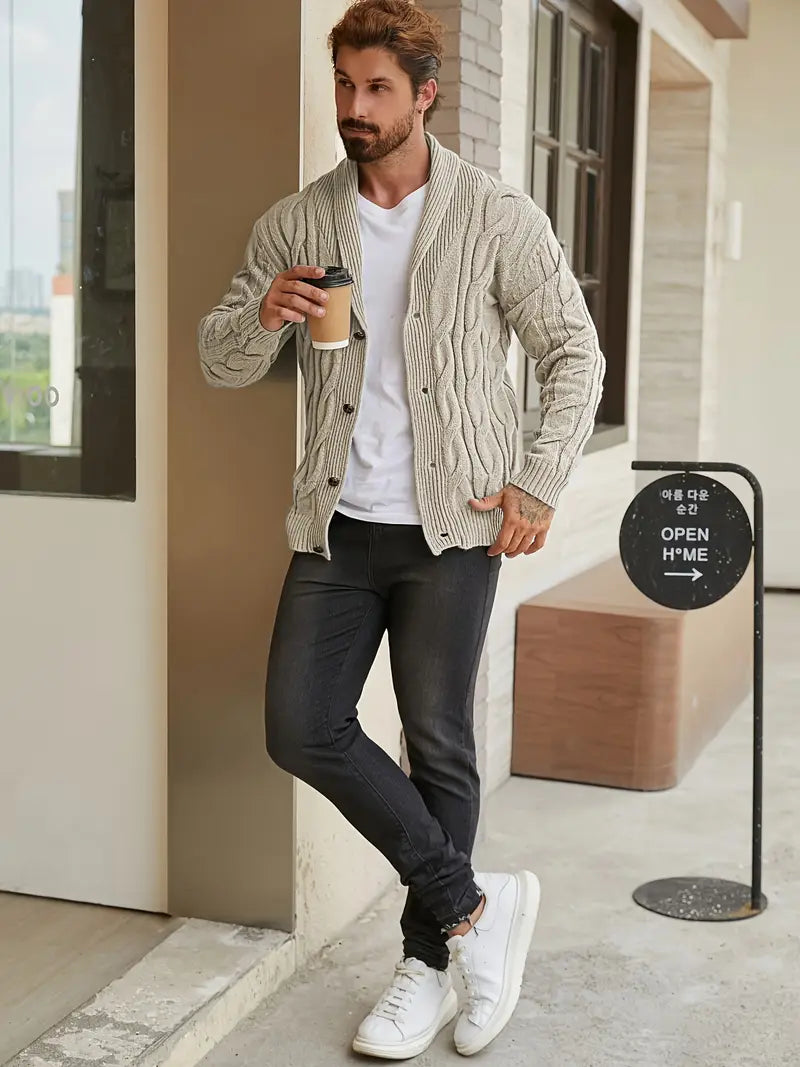Men's Casual Button Up Cardigan