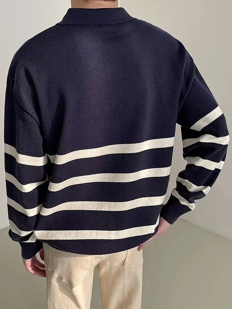 Men's Casual Sweater with a Collar