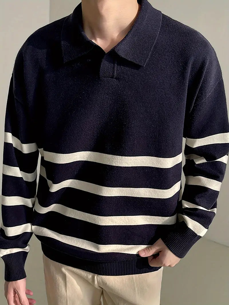 Men's Casual Sweater with a Collar