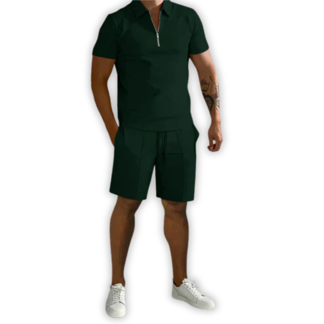 Men's Relaxed Fit Shirt and Shorts Summer Set
