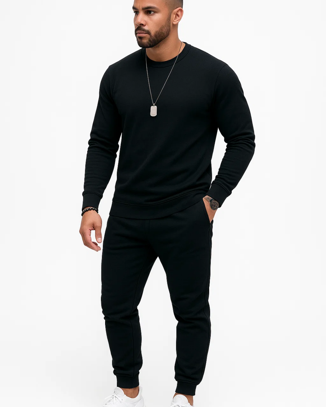 Men's Relaxed Tracksuit Set with Sweatshirt and Joggers