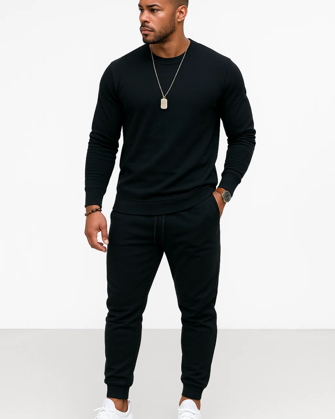 Men's Relaxed Tracksuit Set with Sweatshirt and Joggers