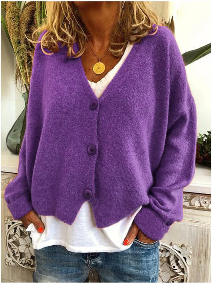Diana | Women’s Cozy V-Neck Button Cardigan