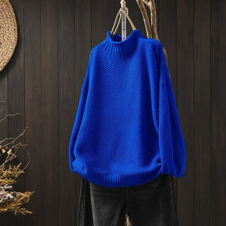 Cozy Oversized Turtleneck Knit Sweater for Women