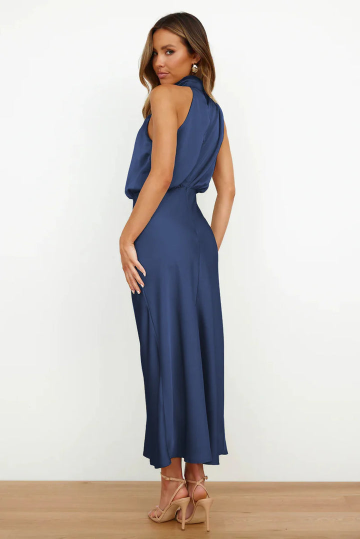 Chic Draped Cocktail Dress – Stylish Choice for Winter Weddings & Formal Events