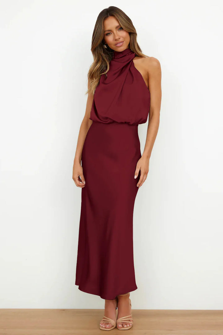 Chic Draped Cocktail Dress – Stylish Choice for Winter Weddings & Formal Events
