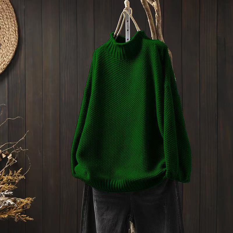 Cozy Oversized Turtleneck Knit Sweater for Women