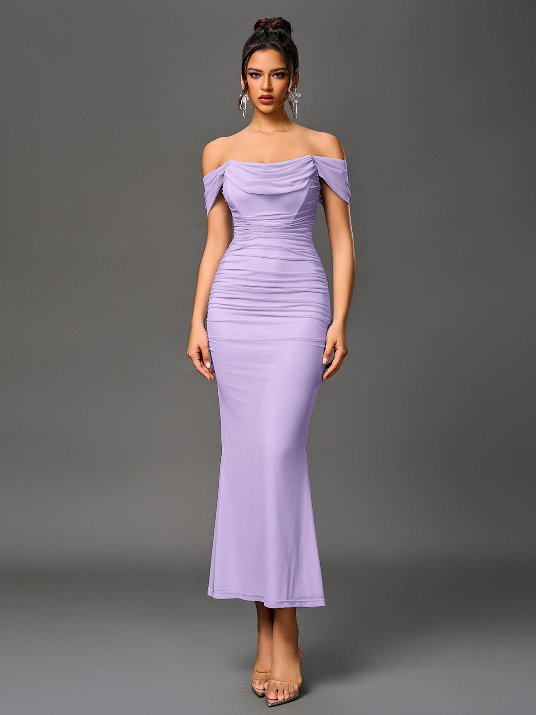 Women’s Off-Shoulder Bodycon Maxi Dress – Elegant Winter Party & Christmas Evening Dress