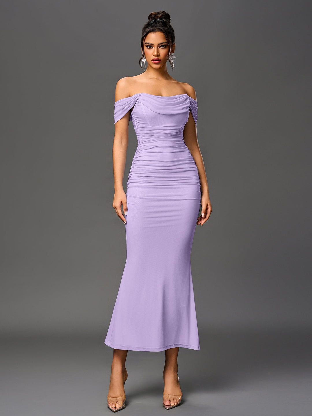 Women’s Off-Shoulder Bodycon Maxi Dress – Elegant Winter Party & Christmas Evening Dress