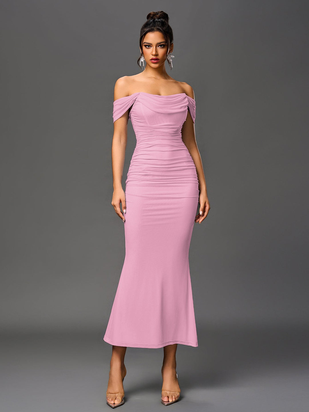 Women’s Off-Shoulder Bodycon Maxi Dress – Elegant Winter Party & Christmas Evening Dress