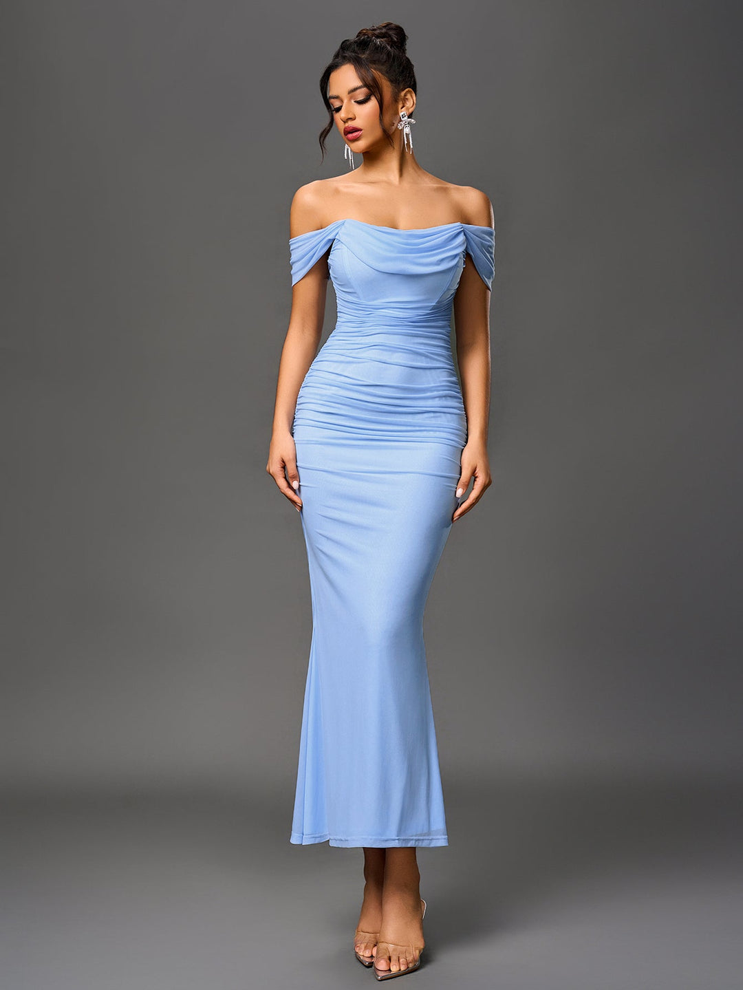 Women’s Off-Shoulder Bodycon Maxi Dress – Elegant Winter Party & Christmas Evening Dress
