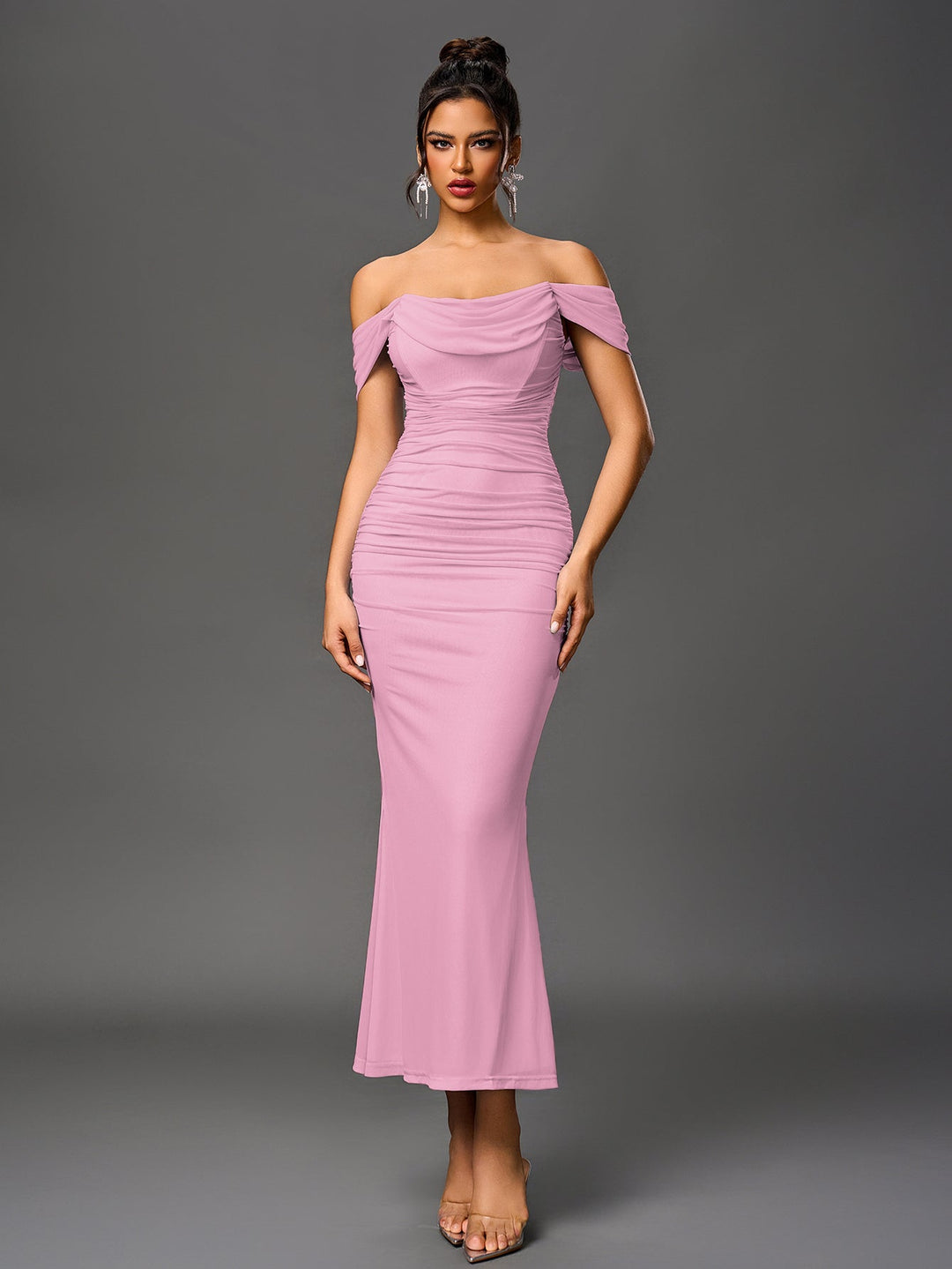 Women’s Off-Shoulder Bodycon Maxi Dress – Elegant Winter Party & Christmas Evening Dress