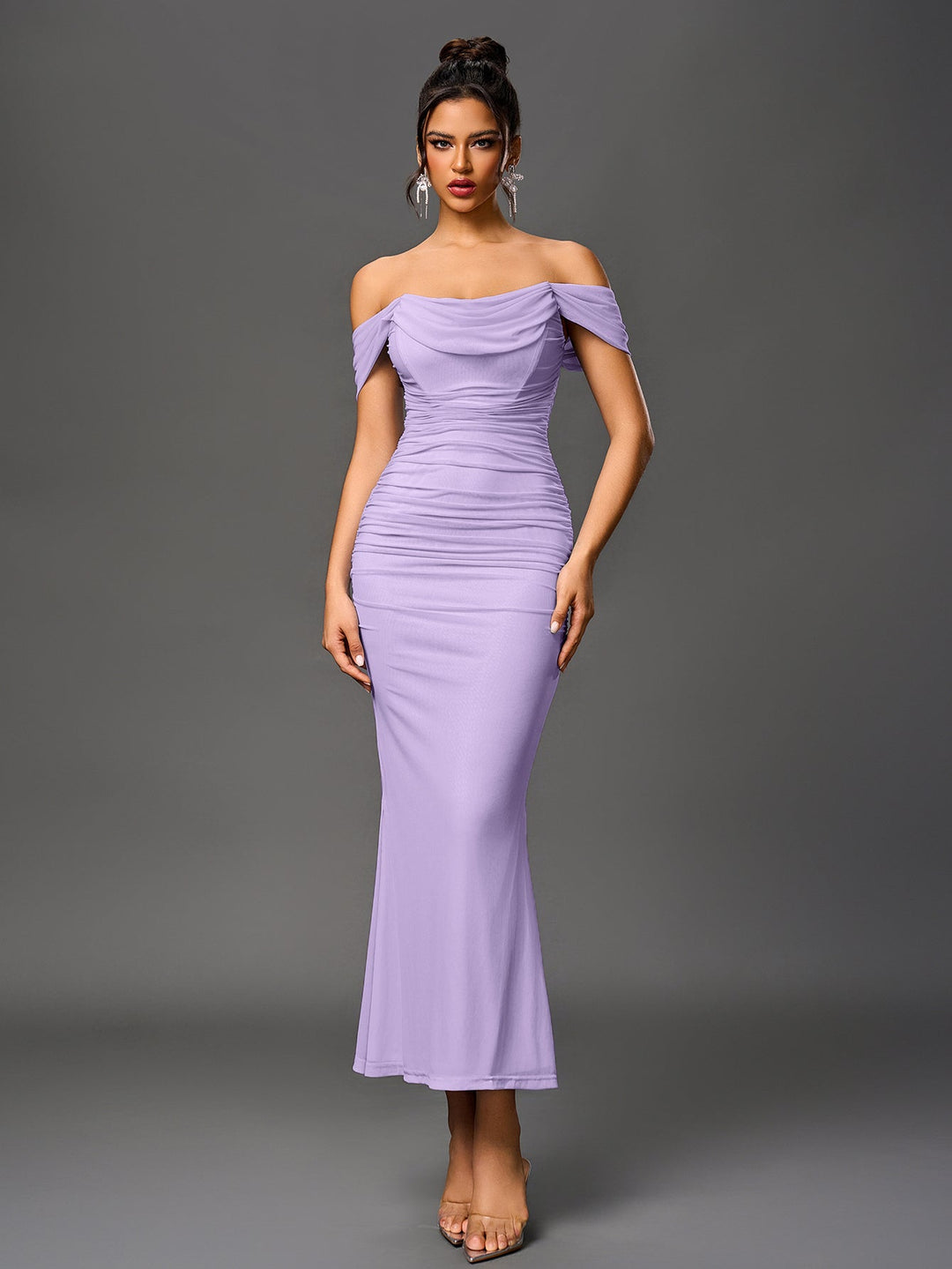Women’s Off-Shoulder Bodycon Maxi Dress – Elegant Winter Party & Christmas Evening Dress