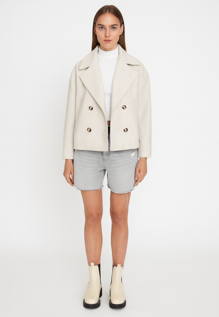 Women’s Cropped Double-Breasted Jacket