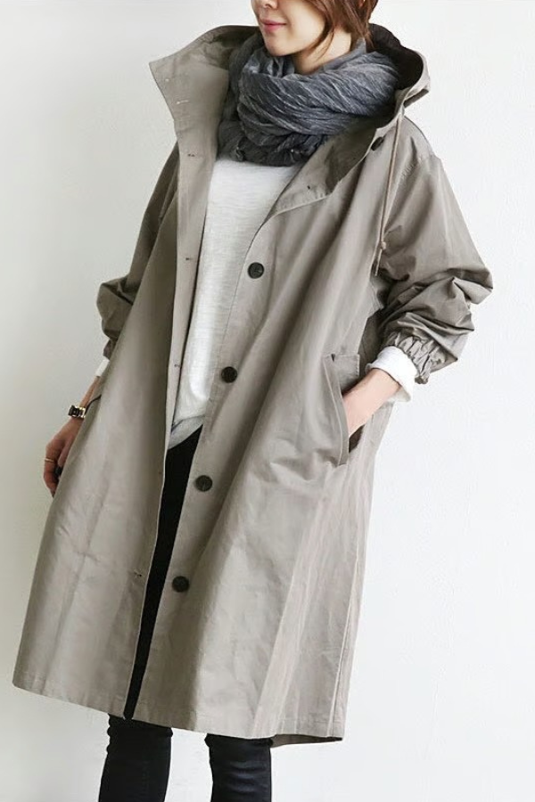 Women’s Oversized Hooded Rain Coat with Pockets