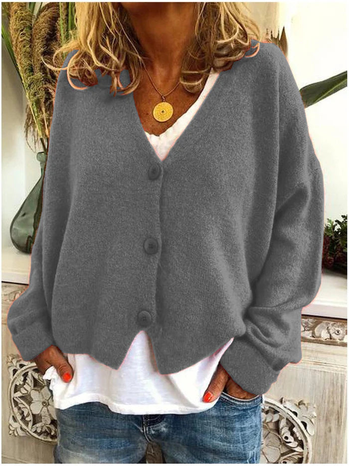 Diana | Women’s Cozy V-Neck Button Cardigan